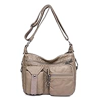 Oichy Crossbody Bags for Women Multi Pocket Shoulder Bags Soft PU Leather Handbags Ladies Crossbody Purse Pocketbooks