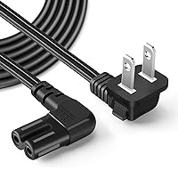 Ceybo 2 Prong Cable 90° Angled and Non Angled Power Cord Replacement for Xbox One S/X, Xbox Series X/S, Sony Playstation 5 / Playstation 4 / Playstation 3 (7 Ft)