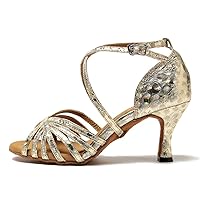 AOQUNFS Women and Girls' Ballroom Latin Salsa Dance Shoes for performence Practice Party Wedding,Model YCL226