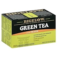 Bigelow Tea Green Tea - with Peach - Case of 6 - 20 BAG