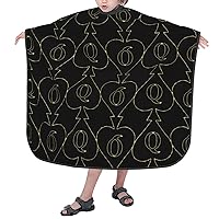 Children Hairdresser Apron With Adjustable Snap Closure Golden-Queen-Of-Spades 39x47 Inch Barber Cape Kids Hair Cutting Cape For Salon And Home