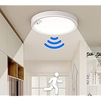 Ceiling Light with Motion Sensor Wired, Motion Sensor Activated Light Indoor, 18W, 1600LM, 8 Inch, Auto On/Off Flush Mount LED Ceiling Light for Closet Hallway Pantry Laundry Garage Bathroom Porch
