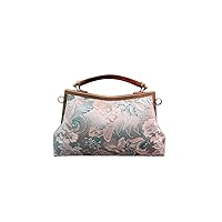 Classy Handcrafted Silk Brocade Handbag Everyday Weekend Crossbody Bag Kiss Lock Travel Shoulder Bag #106