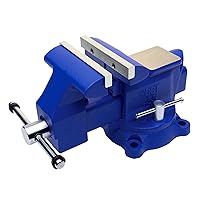 Yost Vises 465 Combination Vise | 6.5 Inch Jaw Width Heavy-Duty Utility Pipe and Bench Vise |Secure Grip with Swivel Base| Made with Cast Iron and Steel U Channel Bar | Blue