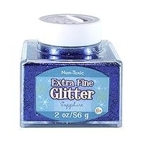 Extra Fine Sapphire Blue Glitter Stacker Jar, 2 ounces, Non-Toxic, Stackable and Reusable Jar, Multiple Slot Openings for Easy Dispensing and Mess Reduction, Blue Glitter, SUL50867