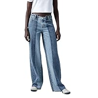 PacSun Women's Eco Two-Tone Indigo Low Rise Baggy Jeans - Blue Size 27