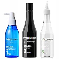 Contently's After All! Complete Hair Care Set I Revitalizing Shampoo, Sleek Conditioner, and Scalp Soothing Care Treatment I For All Hair Types I Nutrient-Rich, Scalp Cooling Hair Care Set I PEG FREE