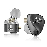 KZ Castor IEM, kz in Ear Monitor Earbuds with Dual Dynamic Drivers Musicians, Tunable in-Ear Earphones Headphones with 2dd Drivers, Adjusting Switch, Noise-isolating, Silicone Eartips(Bass Version)