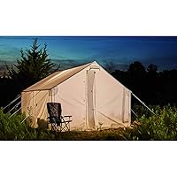 Guide Gear 10x12' Canvas Wall Tent for Hunting, Outdoor Camping, Waterproof 4 Season Tents (Frame Not Included)