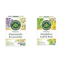 Traditional Medicinals Organic Chamomile Lavender Stress Relief & Dandelion Leaf Root Kidney Digestion 16 Tea Bags