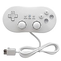 OSTENT Wired Classic Controller for Nintendo Wii Remote Console Video Game Color White