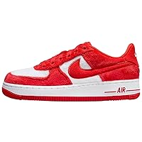 Nike Air Force 1 Big Kids' Shoes (FZ3552-612, Fire Red/White/Pink Foam/Light Crimson) Size 3.5