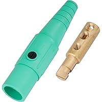 Marinco CLS2MB-E CLS Cam Type, Series 16 Inline, Single Pin Connector, 400 Amp, 600 Volt, 6 - #2 AWG, Male - Green (E)
