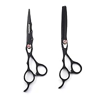 JIESENYU 7.0 in. Left-handed Professional Hair Scissors set,Straight & Thinning,barber shears,JP440C,62HRC (Scissors Set)