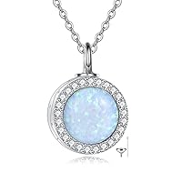 ONEFINITY Opal Urn Necklaces for Ashes Sterling Silver Opal Cremation Jewelry for Ashes Memory Jewellery for Women