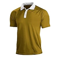 Mens Tactical Polos Shirts Quick Dry Lightweight Performance Short Sleeve Casual Button Up Pique Jersey Golf Shirt