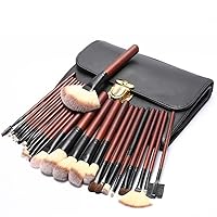 GMOIUJ Professional 26pcs Makeup Brushes Set Eye Lip Face Cosmetic Make Up Brush Kit with Leather Bag Soft