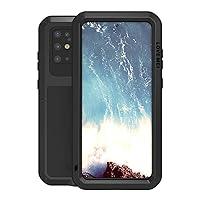 Love Mei for Samsung Galaxy S20 Plus Case,Outdoor Sports Heavy Duty Waterproof Shockproof Dust/Dirt Proof Aluminum Metal+Silicone+Tempered Glass Case Cover for Samsung Galaxy S20 Plus 6.7 inch (Black)