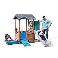 Step2 Woodland Adventure Playhouse & Slide for Kids, Outdoor Playset, Slide, & Swing, Toddlers Ages 3 – 8 Years Old, Easy Assembly