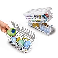 Prince Lionheart Made in USA High Capacity 2-in-1 Dishwasher Basket for Toddlers & Infants Bottle Parts & Accessories | Fits all Dishwashers | 100% Recycled Plastic
