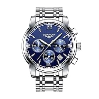 Men Quartz Wrist Watch Analog Stainless Steel/Leather Luminous Date Chronograph Waterproof