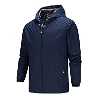 Men's Lightweight Softshell Jacket Fleece Lined Hooded Water Resistant 2023 Winter Outdoor Hiking Windbreaker Jackets