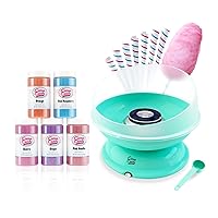 Cotton Candy Express BB1000-S Cotton Candy Machine, with 5-11oz. Jars of Cherry, Grape, Blue Raspberry, Orange, Pink Vanilla Floss Sugar & 50 Paper Cones Easy to Use and Clean