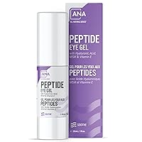All Natural Advice Peptide Eye Gel, Dark Circles Under Eye Treatment & Eye Puffiness Reducer, with Plant Stem Cells, Hyaluronic Acid, Organic Aloe & Vitamin E (30 ml / 1 fl.oz)