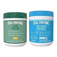 Vital Proteins 1.25 lb Unflavored Collagen Peptides Powder + 15 oz Vanilla Plant Protein Powder
