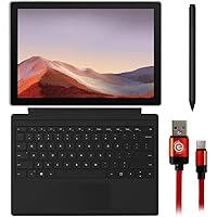 Microsoft VDX-00001 Surface Pro 7 12.3 inch Touch Intel i7-1065G7 16GB/1TB Platinum Bundle Signature Type Cover Keyboard, Surface Pen Black and 3FT Type-C Charge & Sync USB Cable