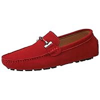 WUIWUIYU Men's Penny Loafers Moccasin Driving Shoes Slip On Flats Boat Shoes