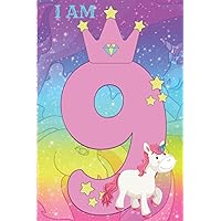 Unicorn Blank Lined Notebook Journal 6x9: Birthday Gift for Kids Age 9 Years Old