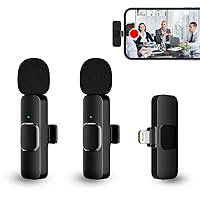 PQRQP Dual Wireless Lavalier Microphone for iPhone, iPad, Video Conferencing, Recording, Live Streaming