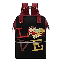 Autism Awareness Durable Travel Laptop Hiking Backpack Waterproof Fashion Print Bag for Work Park Red-Style