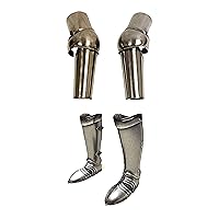 THOR INSTRUMENTS Medieval Arm and Leg Guard Armor for LARP - Bracers with Greaves Protection for Men Handmade Rustic Vintage Home Decor Gifts