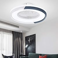 SEYFI Fanps, Led Ceiling Fan with Light and Remote Control 72W Dimmable 3 Speeds Bedroom Fan Ceiling Light with Modern Living Room Q-Uiet Ceiling Fan Light/Gray/50Cm*19Cm