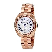 CARTIER Cle Silver Flinque Dial 18kt Pink Gold Diamond Ladies Watch WJCL0003