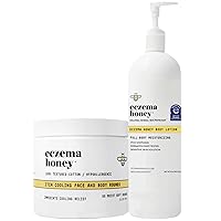ECZEMA HONEY Itch Cooling Face & Body Rounds & Oatmeal Body Lotion - Bundle for Sensitive & Dry Skin - Cruelty Free