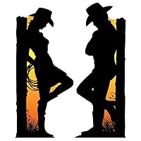 Beistle 2 Piece Life-Size Cardboard Western Prom Decorations- Wild West Theme Photo Props- Cowgirl, Cowboy Cut Outs
