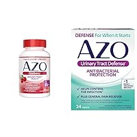 AZO Cranberry Urinary Tract Health Softgels & Urinary Tract Defense Antibacterial Protection, 100 Softgels & 24 Count