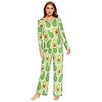 ALAZA Women's Cute Ants and Slices Of Juicy Watermelon Two Piece Pajamas Set