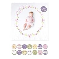 lulujo Baby’s First Year Milestone Blanket and Card Set | 40in x 40in (Isn't She Lovely)