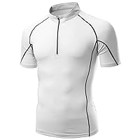 Men's Aero Cool Neck Sporty and Luxurious Short Sleeve Zip up T-Shirts