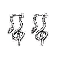 Snake Earrings 14K Gold Plated Dangle Earrings Personalized Punk Animal Hypoallergenic Fashion Rhinestone Ear Jewelry