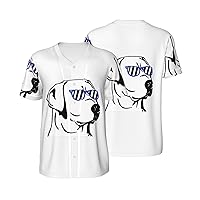 Labrador Wearing Glasses Men's Short-Sleeved Baseball T-Shirt, Classic Casual Short-Sleeved Sports Shirt Baseball Apparel