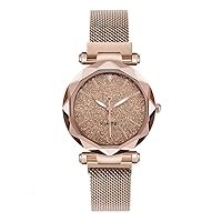 Starry Sky Watch for Women, Gierzijia Magnet Steel Strap Quartz Wrist Watch, Color Dial Watch, Easy to Wear, Gift for Mother, Wife and Friends