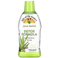 Lily Of The Desert Aloe Vera Herbal Detox Formula - Aloe Vera Juice with Milk Thistle, Slippery Elm, Burdock Root, Dandelion Root, and Echinacea for Gut Health, Liver Support, and Wellness, 32 Oz