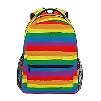 ALAZA Rainbow Striped Junior High School Bookbag Daypack Laptop Outdoor Backpack
