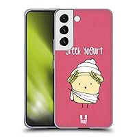 Head Case Designs Greek Yogurt Yummy Doodle Soft Gel Case Compatible with Samsung Galaxy S22 5G