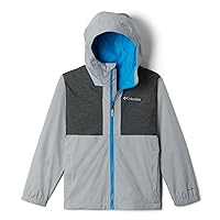 Columbia Youth Boys Rainy Trails Fleece Lined Jacket, Columbia Grey/Black Slub, Medium